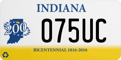 IN license plate 075UC