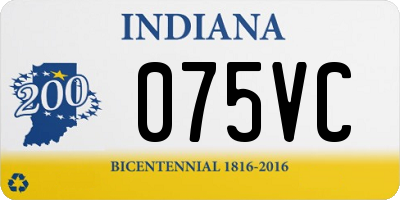 IN license plate 075VC