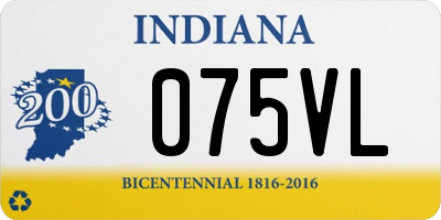 IN license plate 075VL