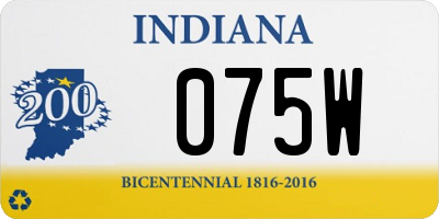 IN license plate 075W