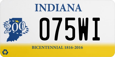 IN license plate 075WI