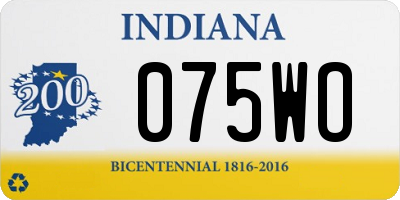 IN license plate 075WO