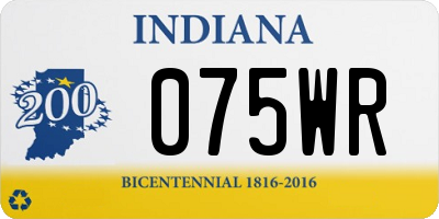 IN license plate 075WR