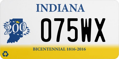 IN license plate 075WX