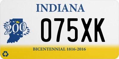 IN license plate 075XK