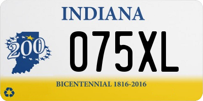 IN license plate 075XL