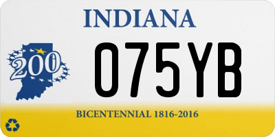 IN license plate 075YB