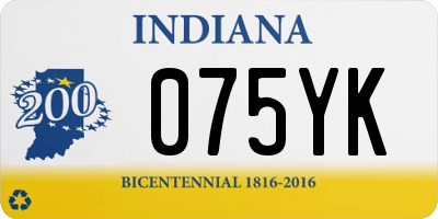 IN license plate 075YK