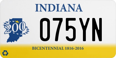 IN license plate 075YN