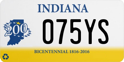 IN license plate 075YS