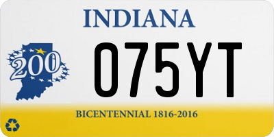 IN license plate 075YT