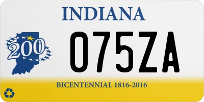 IN license plate 075ZA