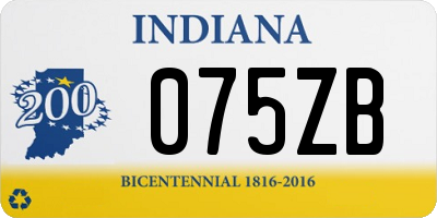 IN license plate 075ZB