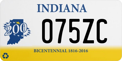 IN license plate 075ZC