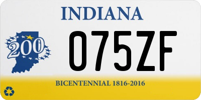 IN license plate 075ZF