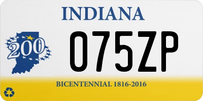 IN license plate 075ZP