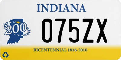 IN license plate 075ZX