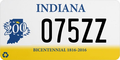 IN license plate 075ZZ