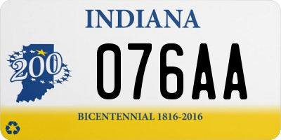 IN license plate 076AA