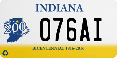 IN license plate 076AI