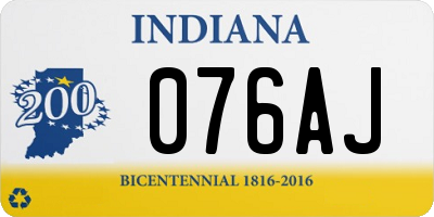 IN license plate 076AJ