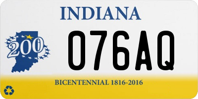 IN license plate 076AQ