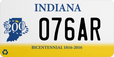 IN license plate 076AR