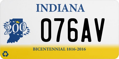 IN license plate 076AV