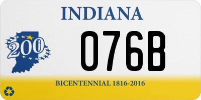 IN license plate 076B