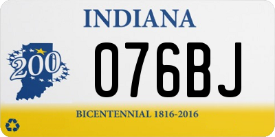 IN license plate 076BJ
