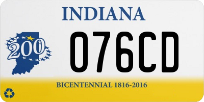 IN license plate 076CD
