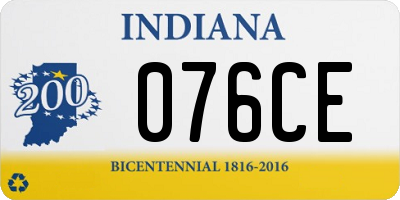 IN license plate 076CE