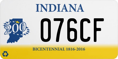 IN license plate 076CF