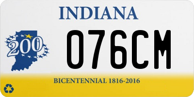 IN license plate 076CM