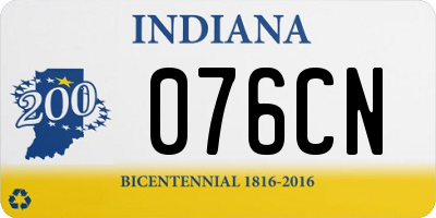 IN license plate 076CN