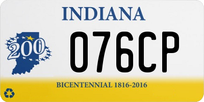 IN license plate 076CP