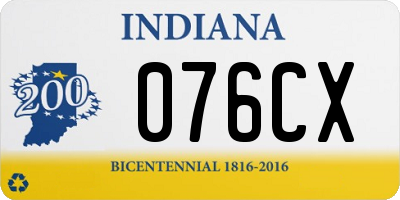 IN license plate 076CX