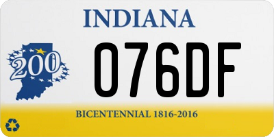 IN license plate 076DF