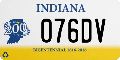 IN license plate 076DV