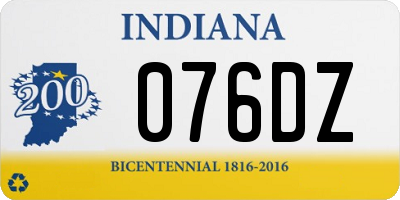 IN license plate 076DZ