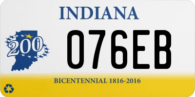 IN license plate 076EB