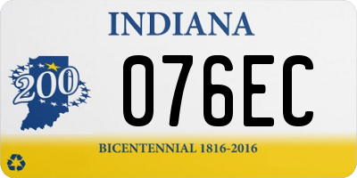 IN license plate 076EC