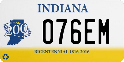 IN license plate 076EM