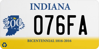 IN license plate 076FA