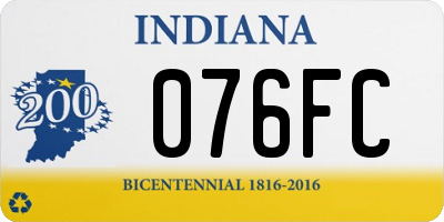 IN license plate 076FC