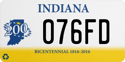 IN license plate 076FD