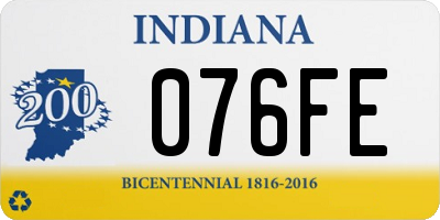 IN license plate 076FE