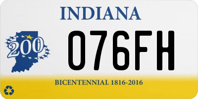 IN license plate 076FH