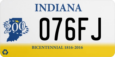 IN license plate 076FJ