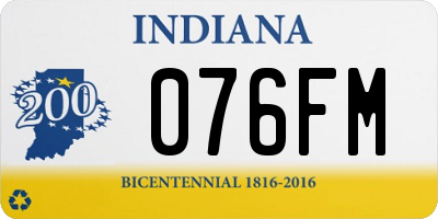 IN license plate 076FM